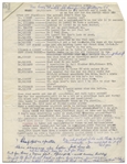 Moe Howard Handwritten Skit, Signed Multiple Times, for The Three Stooges ''Operation Scene''